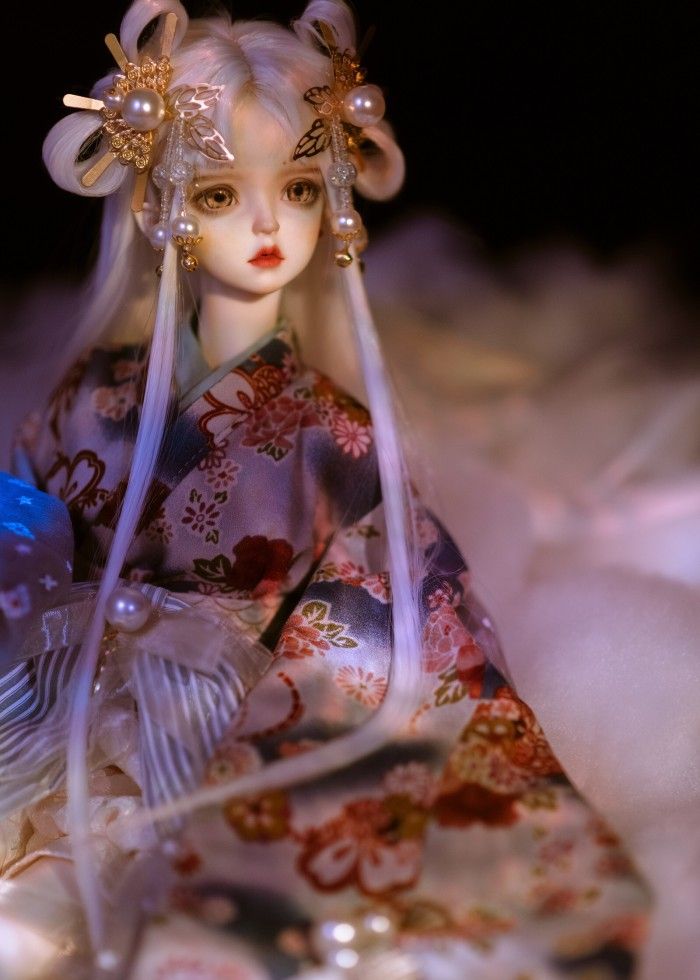 bjd娃娃美图白发银丝等君归只缘感君一回顾使我思君朝与暮