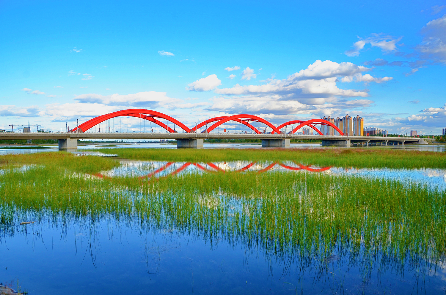 通辽市辽河公园彩虹桥,怎么拍都很美,原创摄影|彩虹桥|辽河公园|通辽