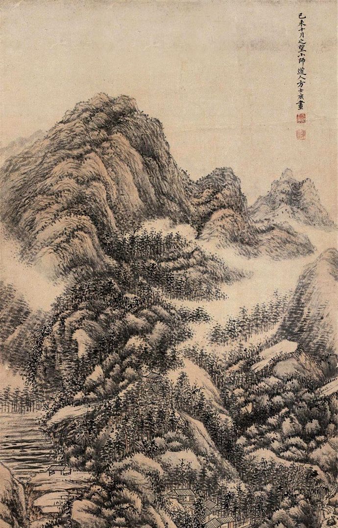 清代中期文人画家方士庶山水画作品欣赏