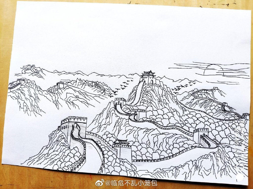 祖国山河手绘图片