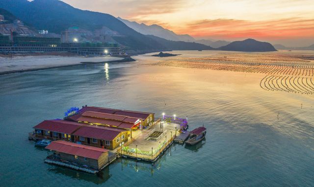 福州海上田园景如画连江县筱埕镇渔民耕海牧渔