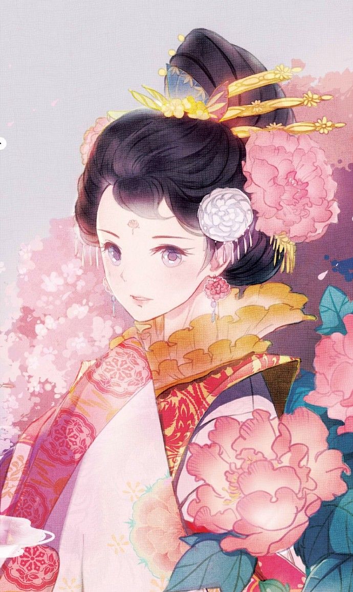 古风手绘绝色妖娆人间仙子壁纸,卧碧玉美人塌,勾唇嫣然一刹!