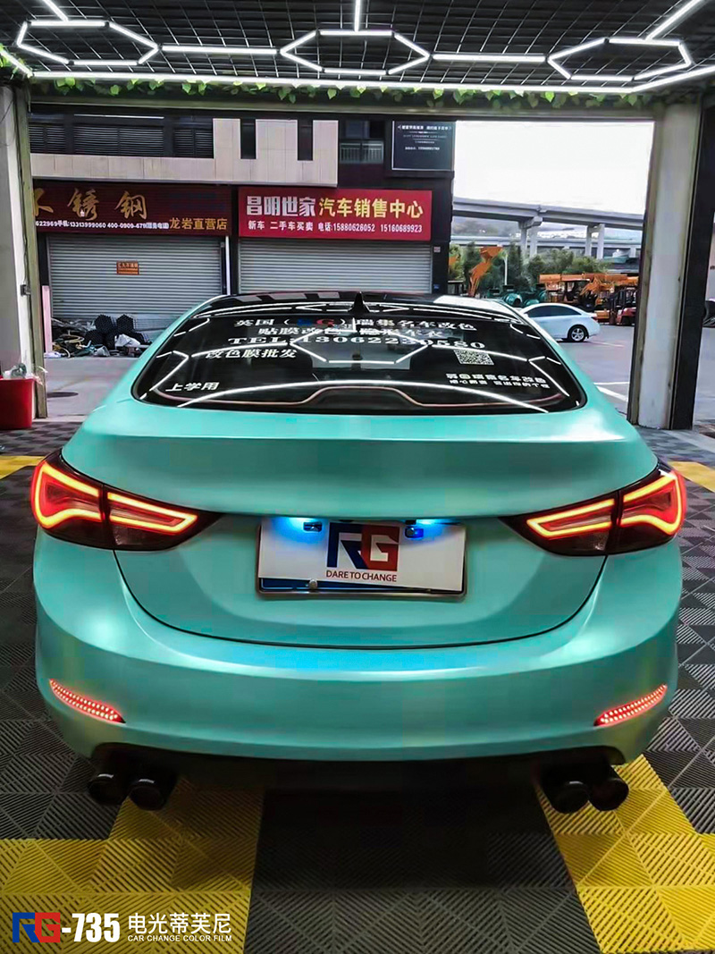 现代朗动车身改色电光蒂芙尼 rg瑞集改色膜福建龙岩加盟出品