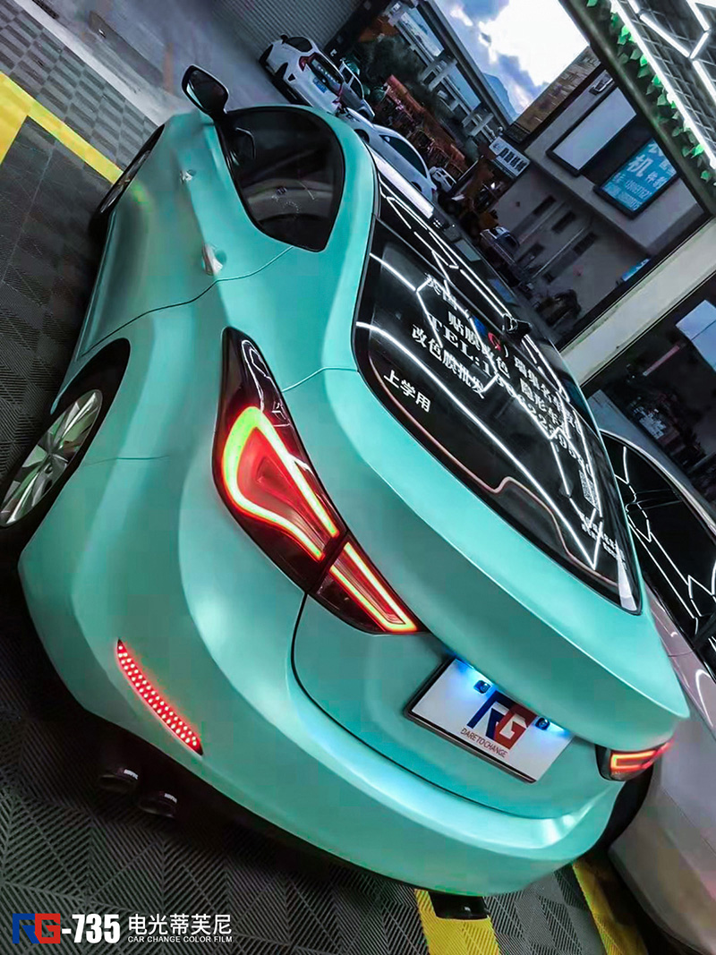 现代朗动车身改色电光蒂芙尼 rg瑞集改色膜福建龙岩加盟出品
