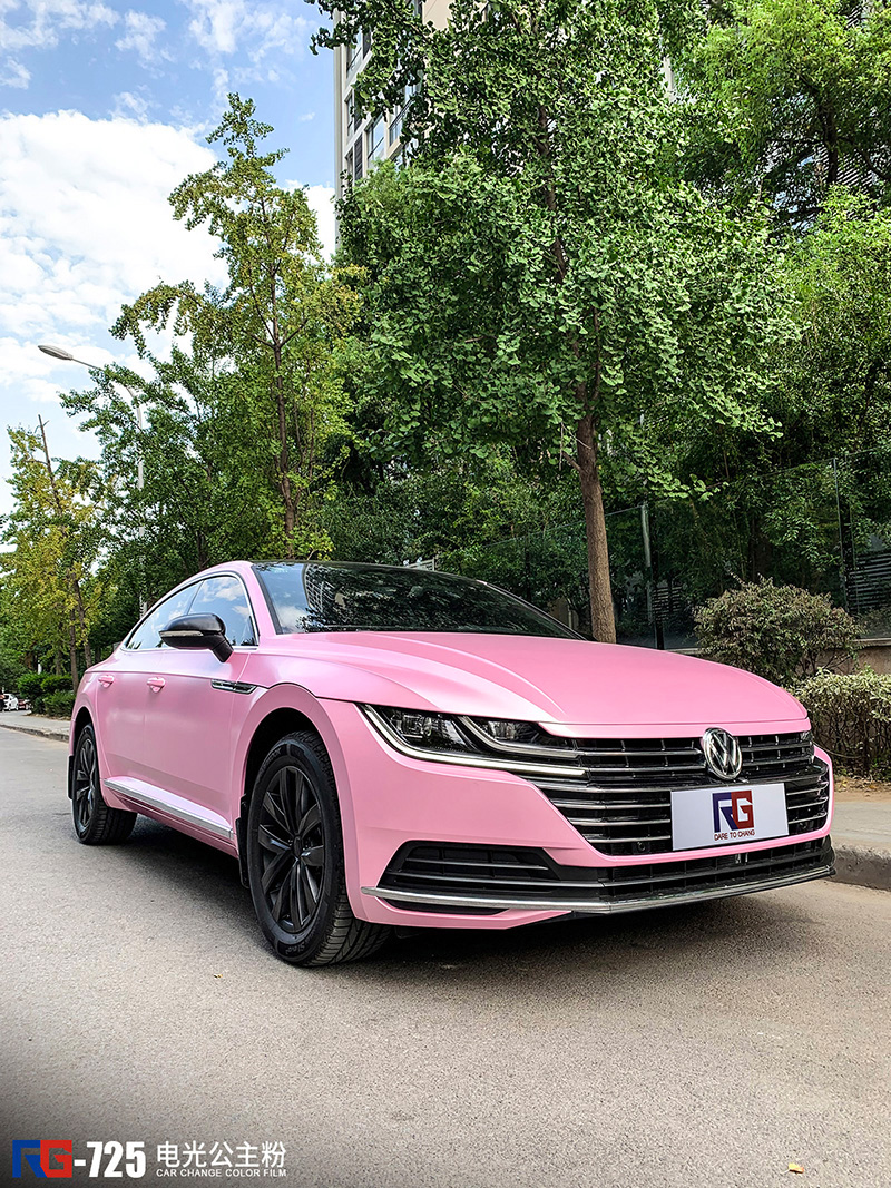 大众cc车身改色电光公主粉 rg瑞集改色膜湖北襄阳加盟店出品