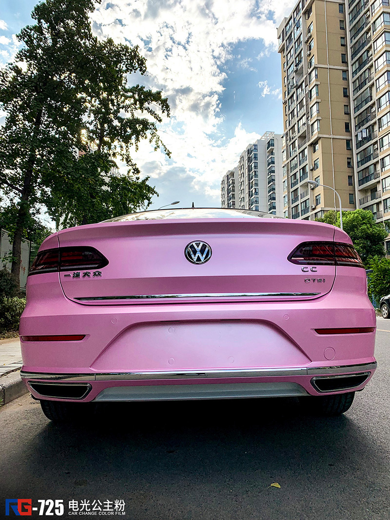 大众cc车身改色电光公主粉 rg瑞集改色膜湖北襄阳加盟店出品