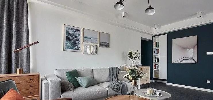 130平的北欧风三房,灰白色的厨房显得高档整洁