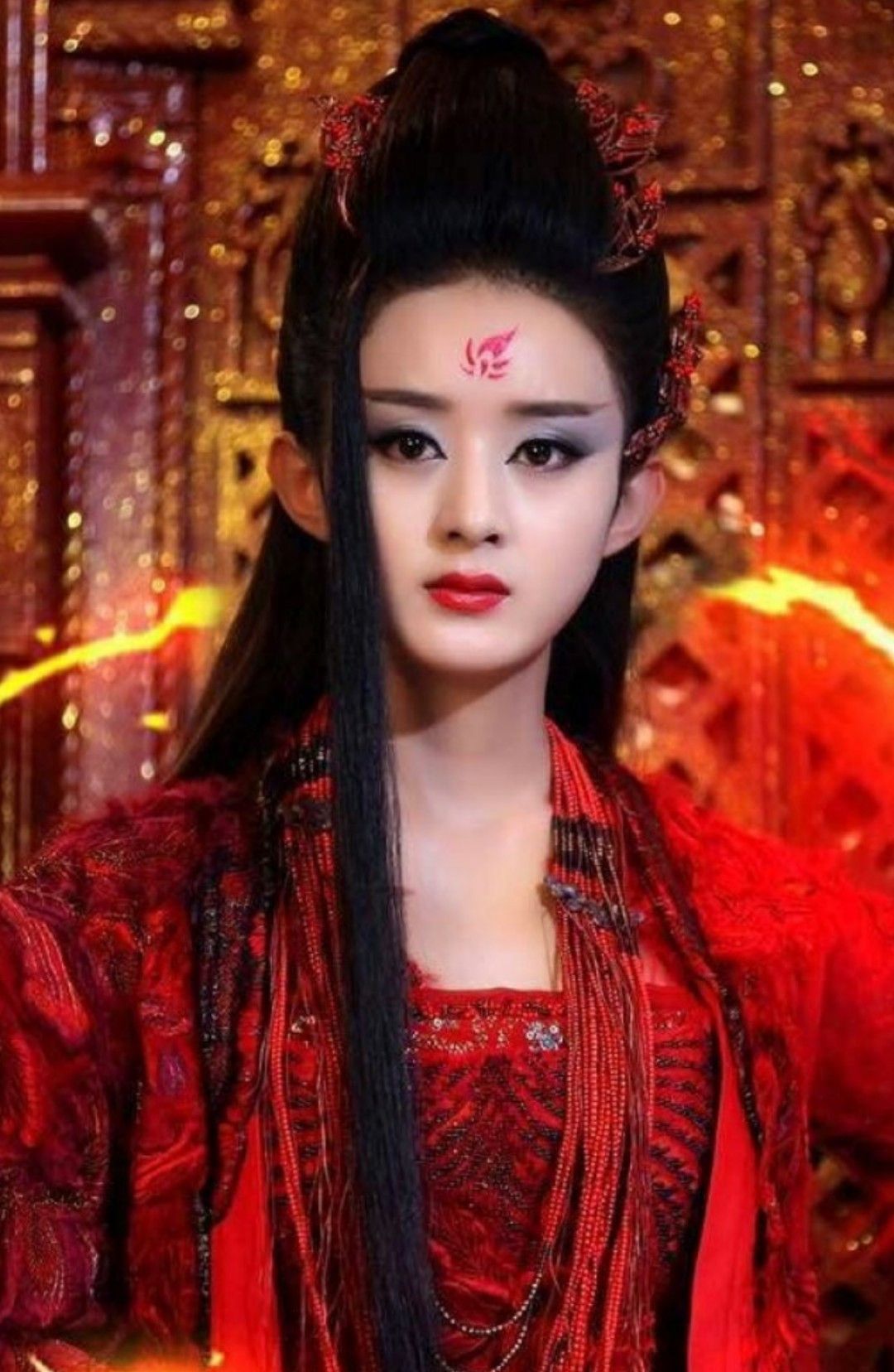 刘诗诗赵丽颖杨幂张馨予林心如古装红衣女神谁更美