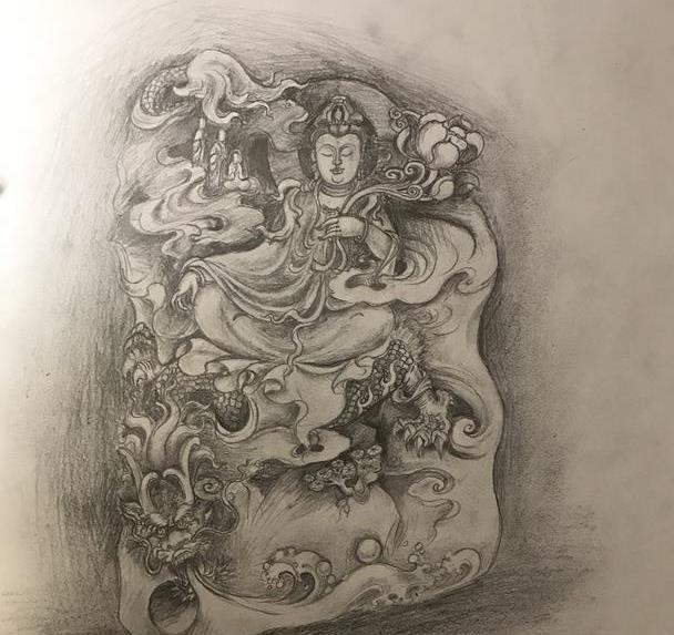 刘喜长新作《乘龙观音》惊艳问世