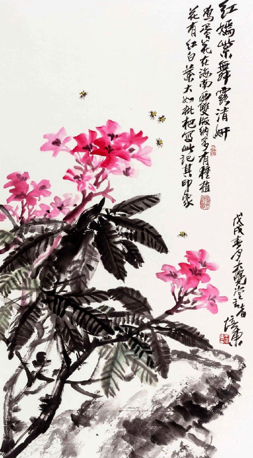 随心赋彩泼辣奔放善于驾驭笔墨王培东12幅写意花鸟画欣赏