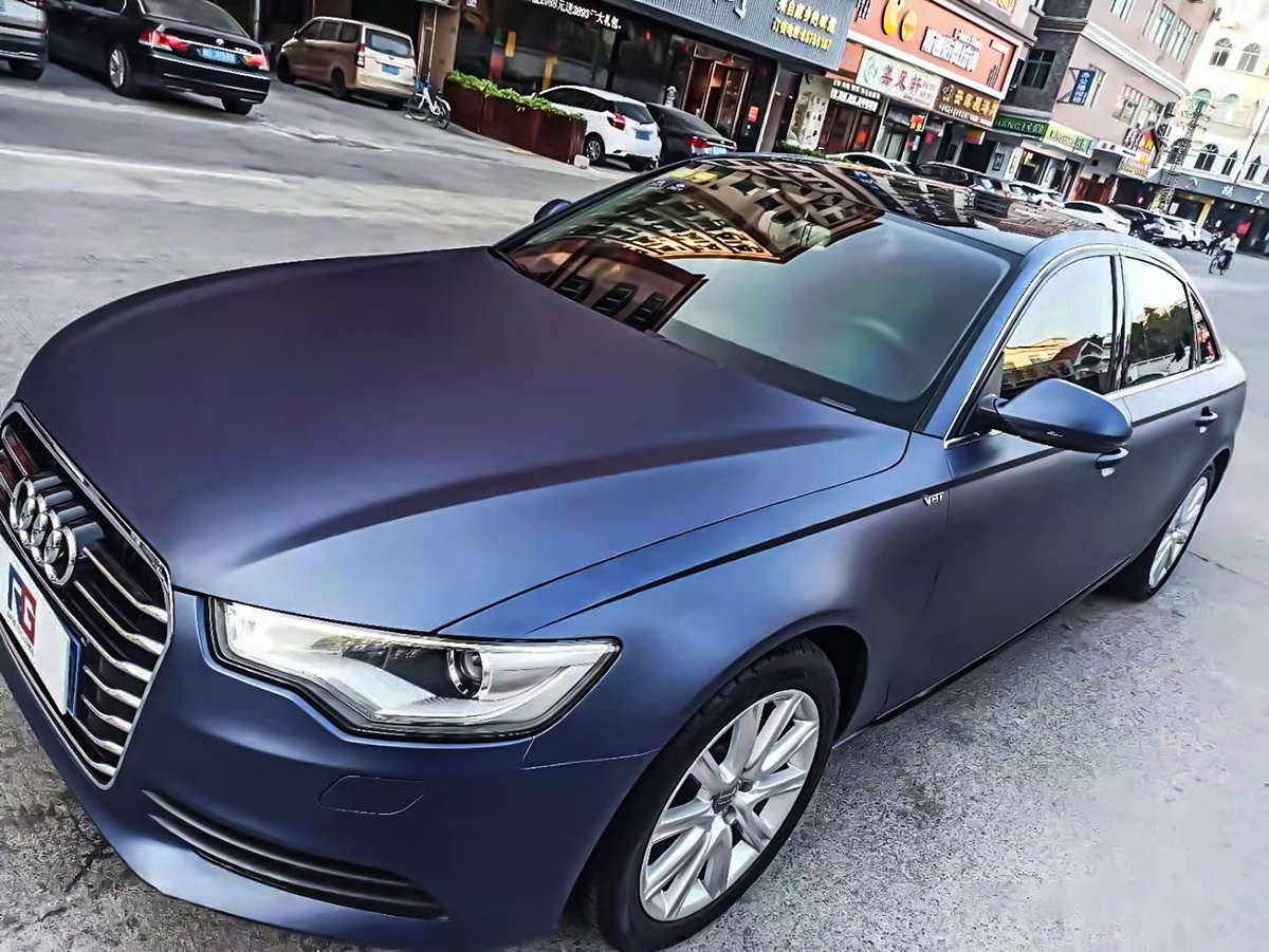 奥迪车身改色钛金冷夜蓝 rg瑞集改色膜东莞厚街镇加盟店出品