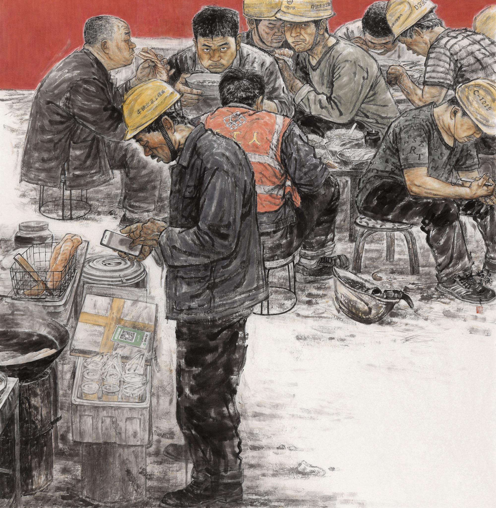 印象甘南 180x192cm2019年矿工赋 225x200cm 2019年《豫记-收玉米》