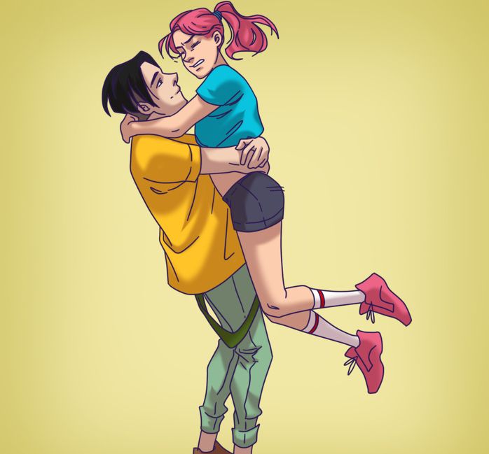 1/ 8抱脖子拥抱,这种拥抱通常发生在恋爱中的人之间.