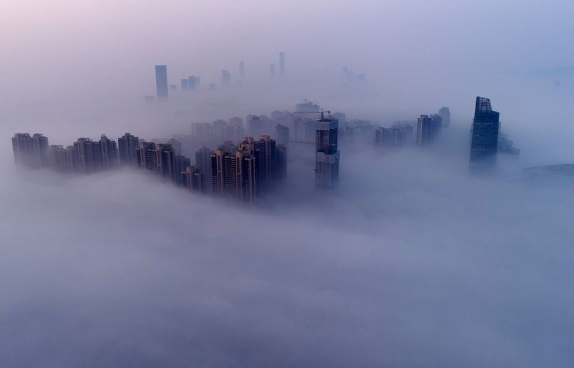长沙大雾锁城 城市变身“天空之城”如仙境|仙境|大雾|天空之城_新浪新闻