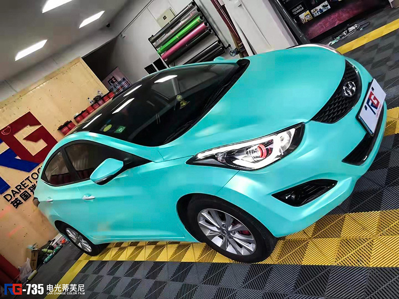 现代朗动车身改色电光蒂芙尼 rg瑞集改色膜福建龙岩加盟出品