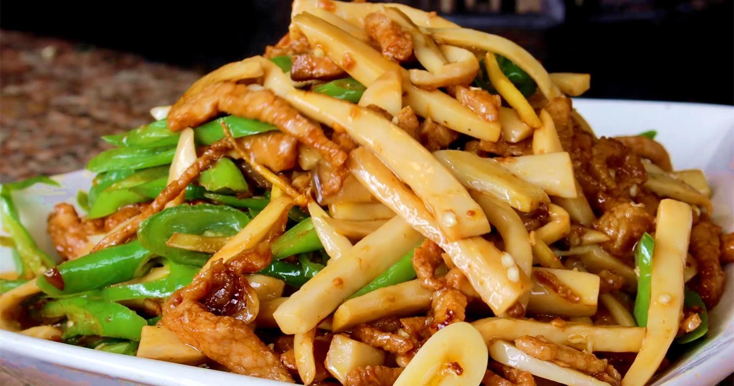 大厨教你做杏鲍菇炒肉丝鲜美嫩滑入味真正的下饭神器
