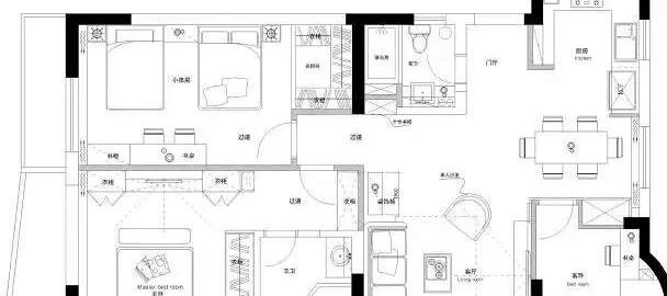 130平的北欧风三房,灰白色的厨房显得高档整洁