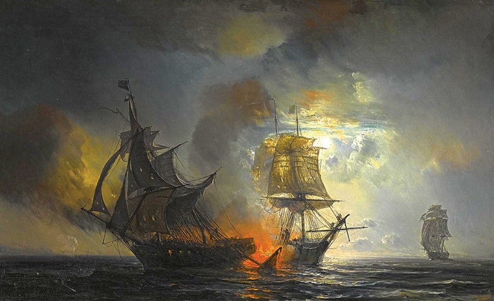 神秘的19世纪法国画家安东尼西奥多,擅画海战作品多被卢浮宫收藏