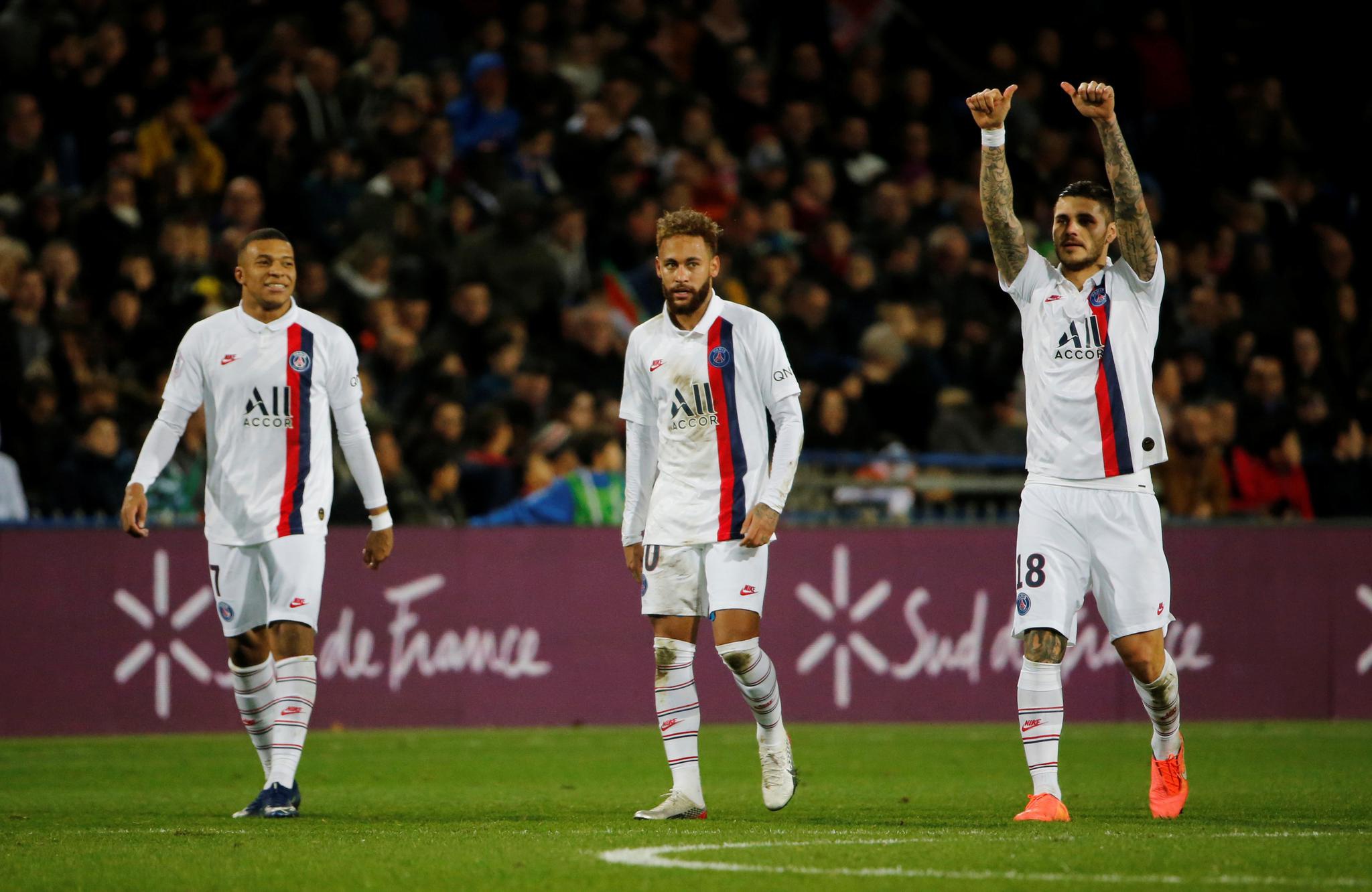 当日,在2019-2020赛季法甲联赛第17轮比赛中,巴黎圣日耳曼队