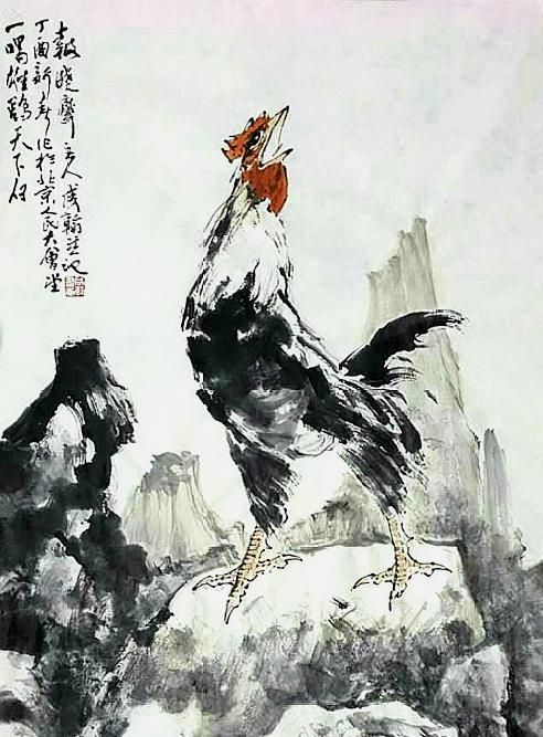 林成翰国画作品欣赏:大吉富贵,踏雪报春