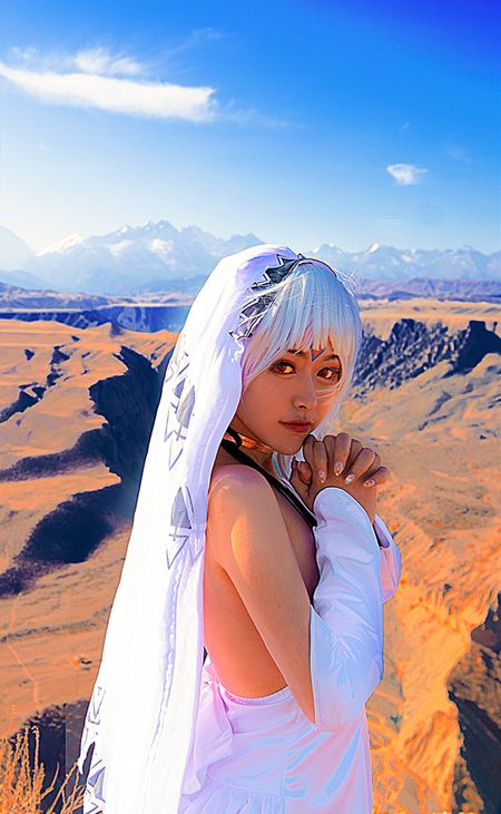 fate长腿小姐姐cos阿提拉荒漠之中有一绝色美女名叫阿提拉