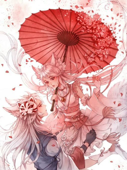 九尾狐动漫壁纸 如果你家里有一个 你更想要哪一个