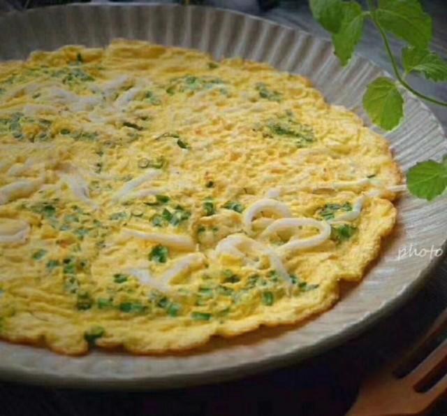 早餐推荐 生菜小银鱼蛋饼