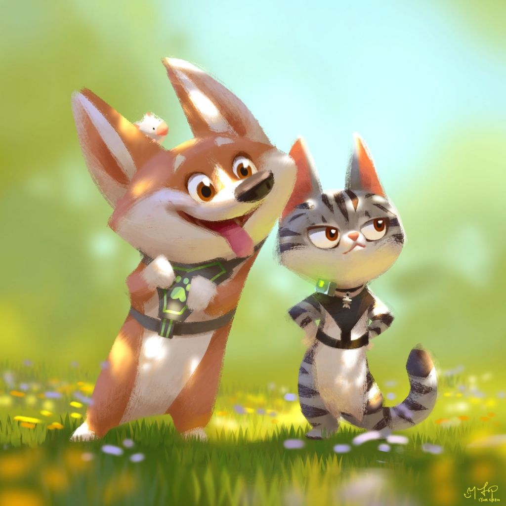 这么俏皮蠢萌的小动物 出自美国插画师lynn chen