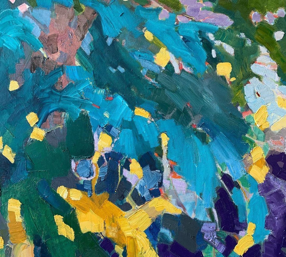 艺术家特蕾莎斯密斯色彩斑驳的风景油画