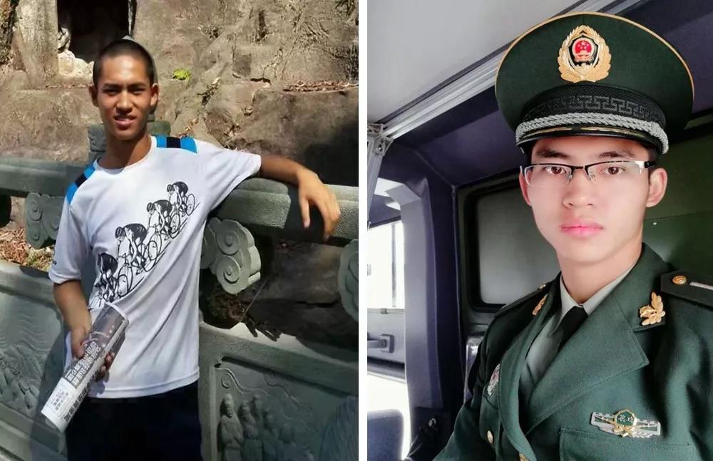 武警兵哥哥晒10年前后对比照 小鲜肉变身军中男神