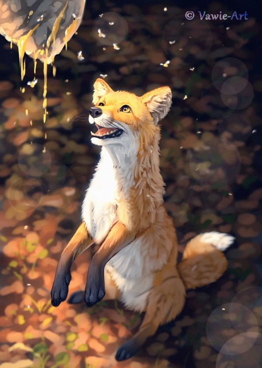 一组漂亮的动物插画欣赏:各种姿态的狐狸,画的很传神