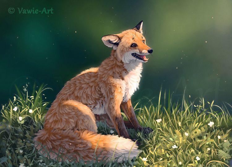 一组漂亮的动物插画欣赏:各种姿态的狐狸,画的很传神