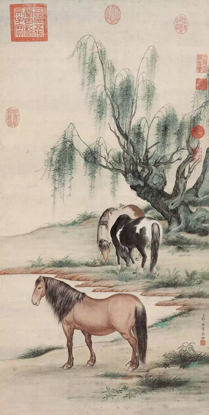 清朝宫廷画家郎世宁画作大全乾隆魏璎珞画像皆出其手