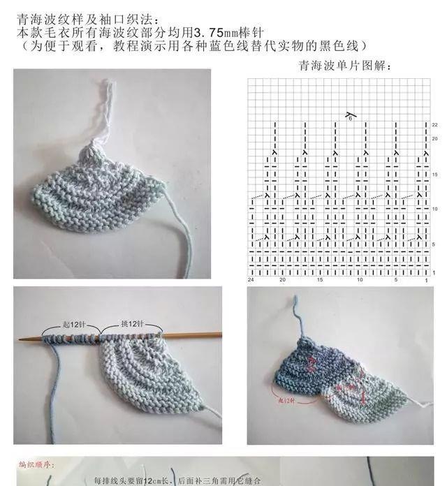 宽松版毛衣编织,青海波纹样,民族风编织毛衣,附教程