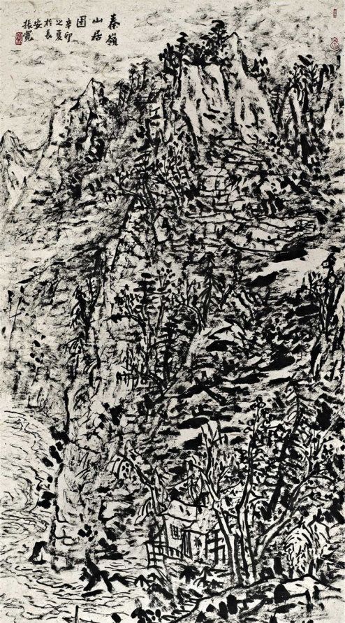 当代画家崔振宽山水画作品欣赏|崔振宽|山水画|焦墨_新浪新闻