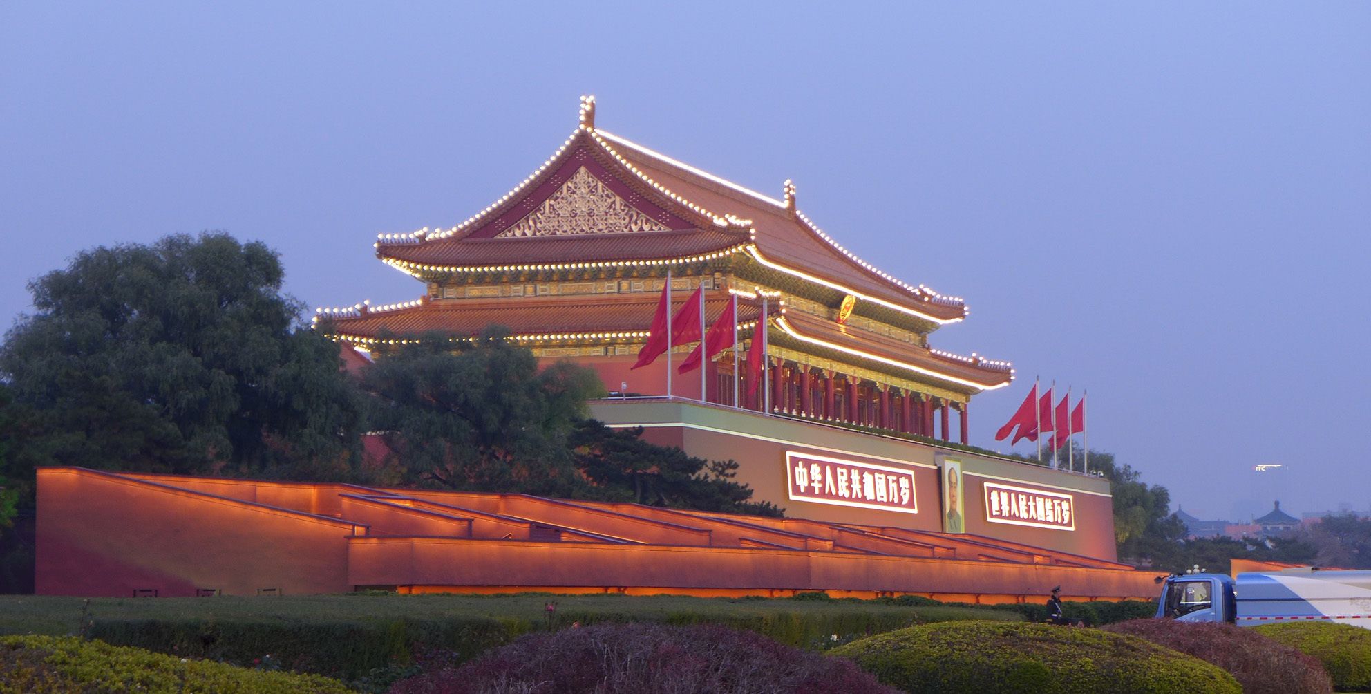 北京天安门广场的夜景