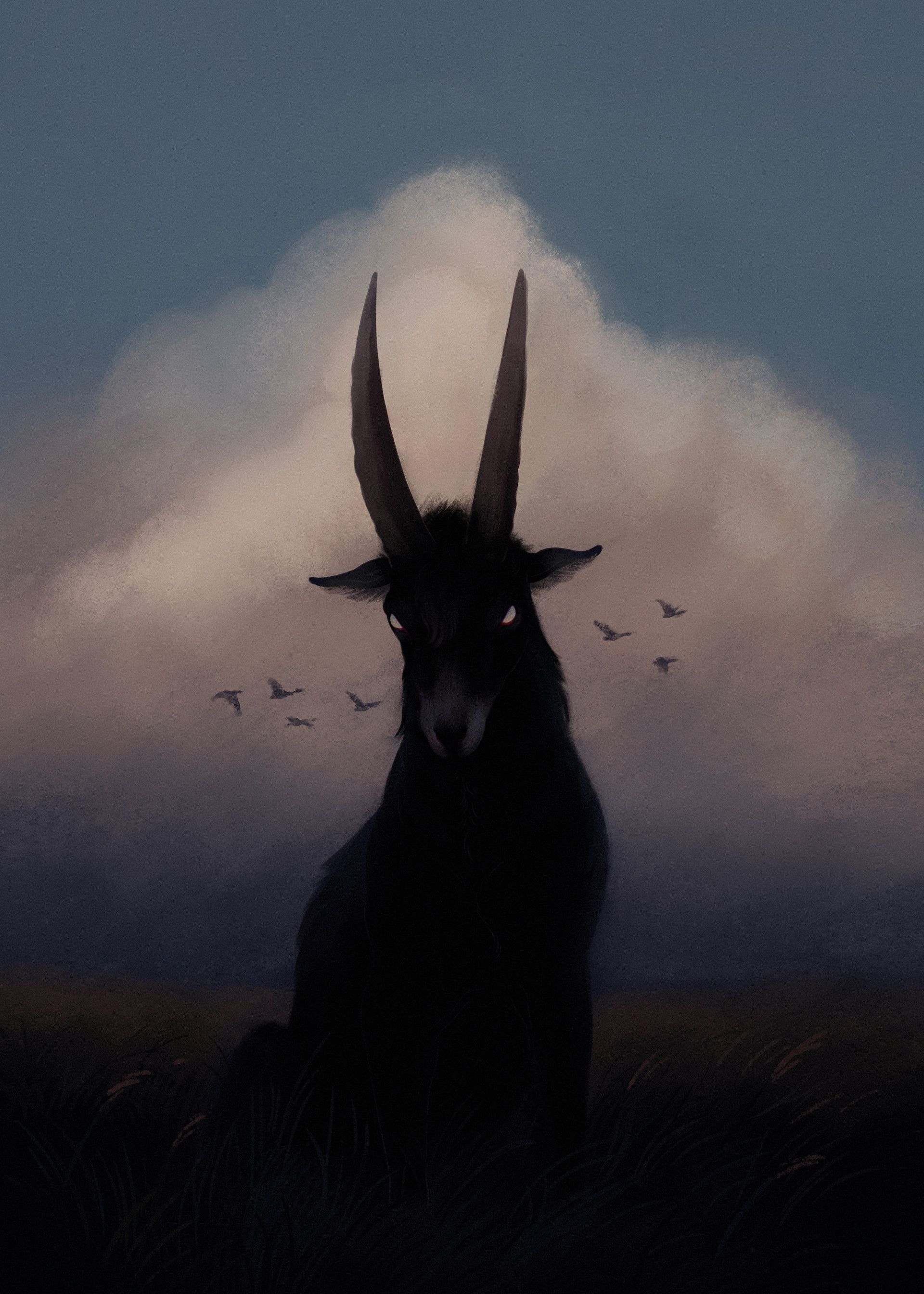 插画家barton创作的现实主义哥特式风格动物数字化插画作品