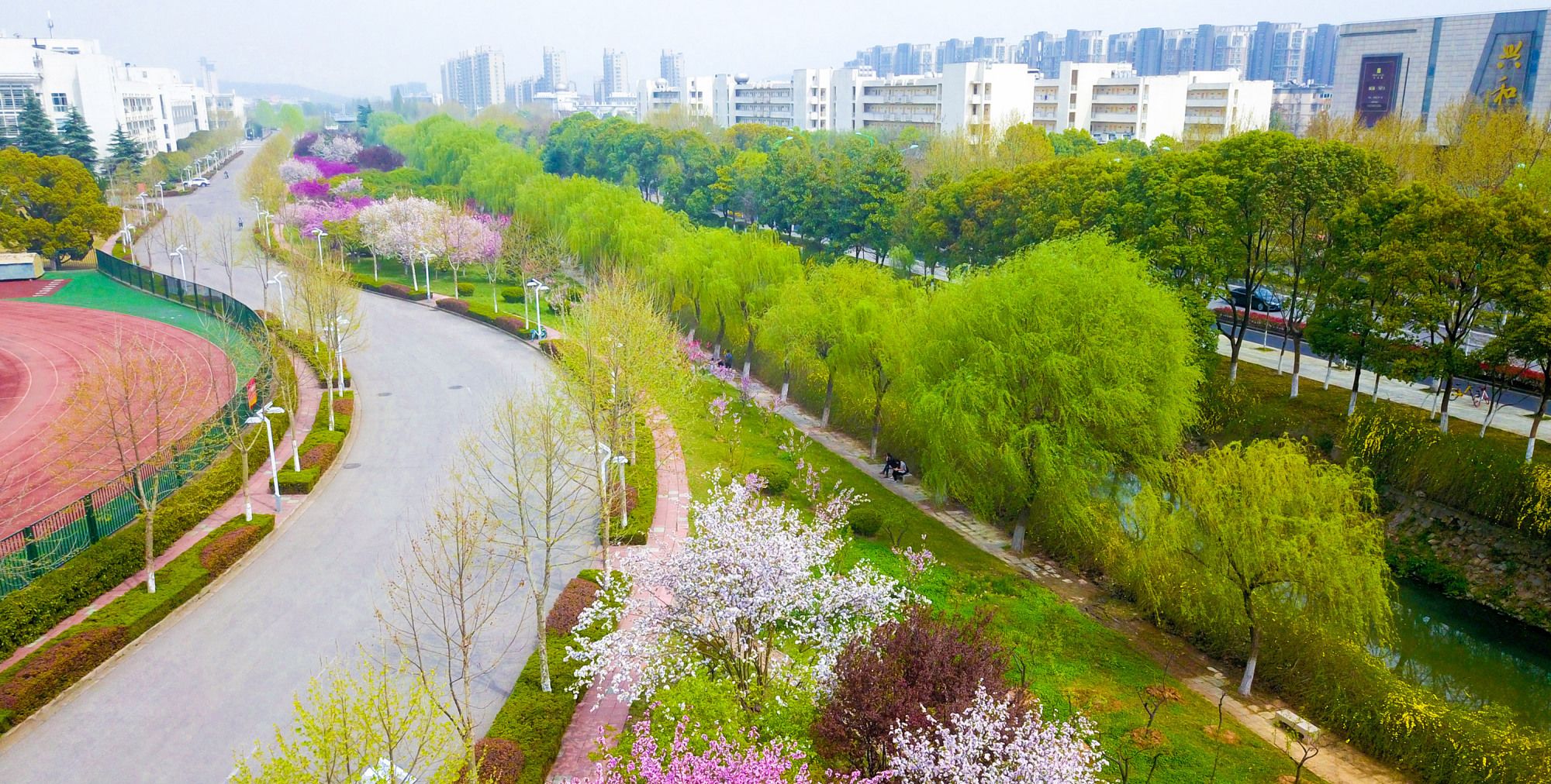 1 / 6 南京师范大学仙林校区,从空中看全景,风景好,气势也很足.