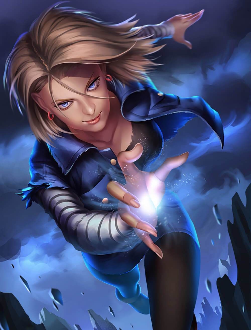 龙珠"本子王"18号的同人画作,欧美画风的18号张张漂亮!