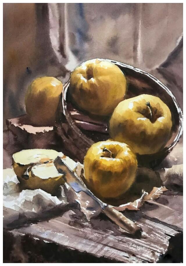 广东水彩画麦广文静物作品选集