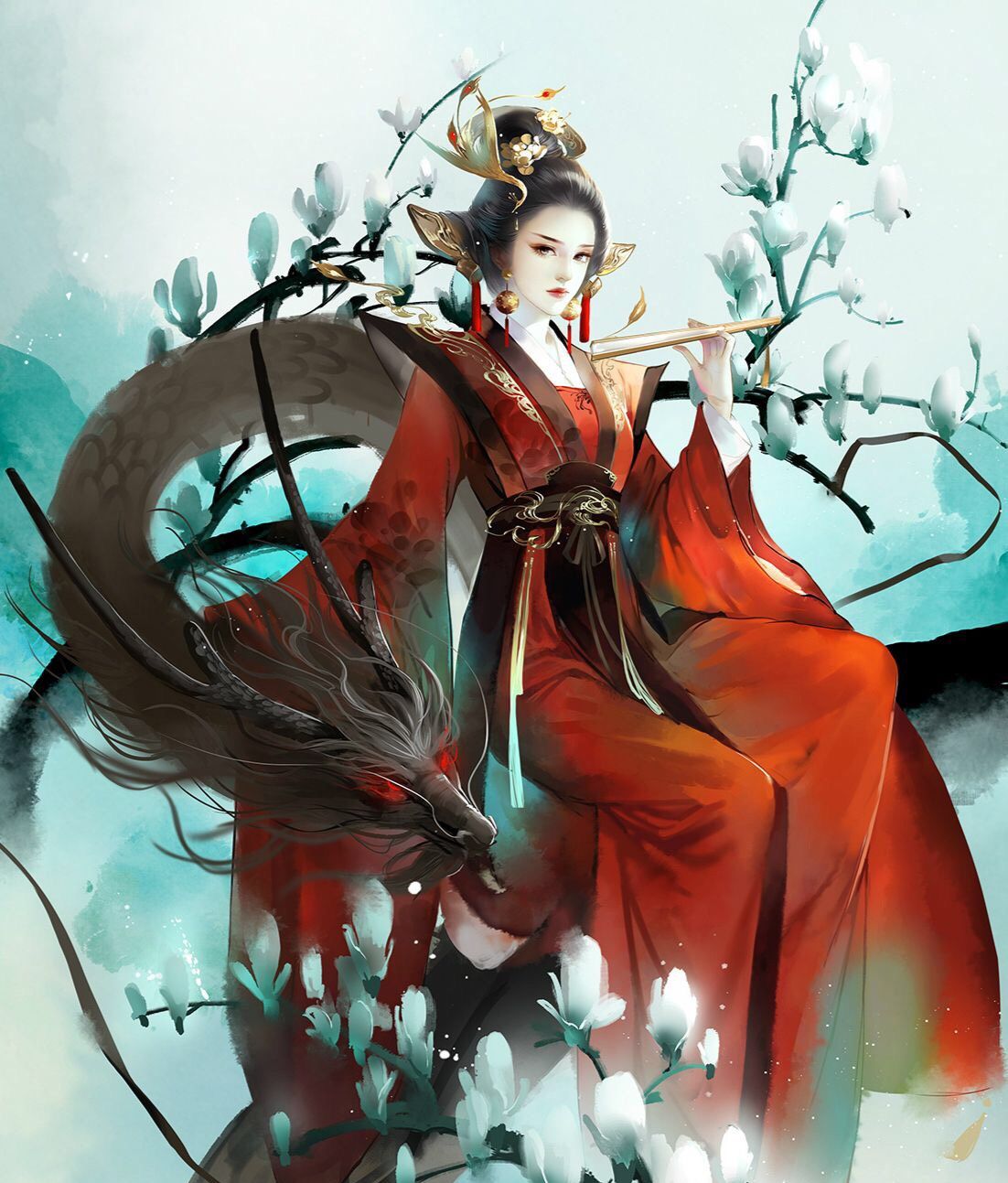 古风红衣美人图 美人自有倾国色 一袭红衣艳天下