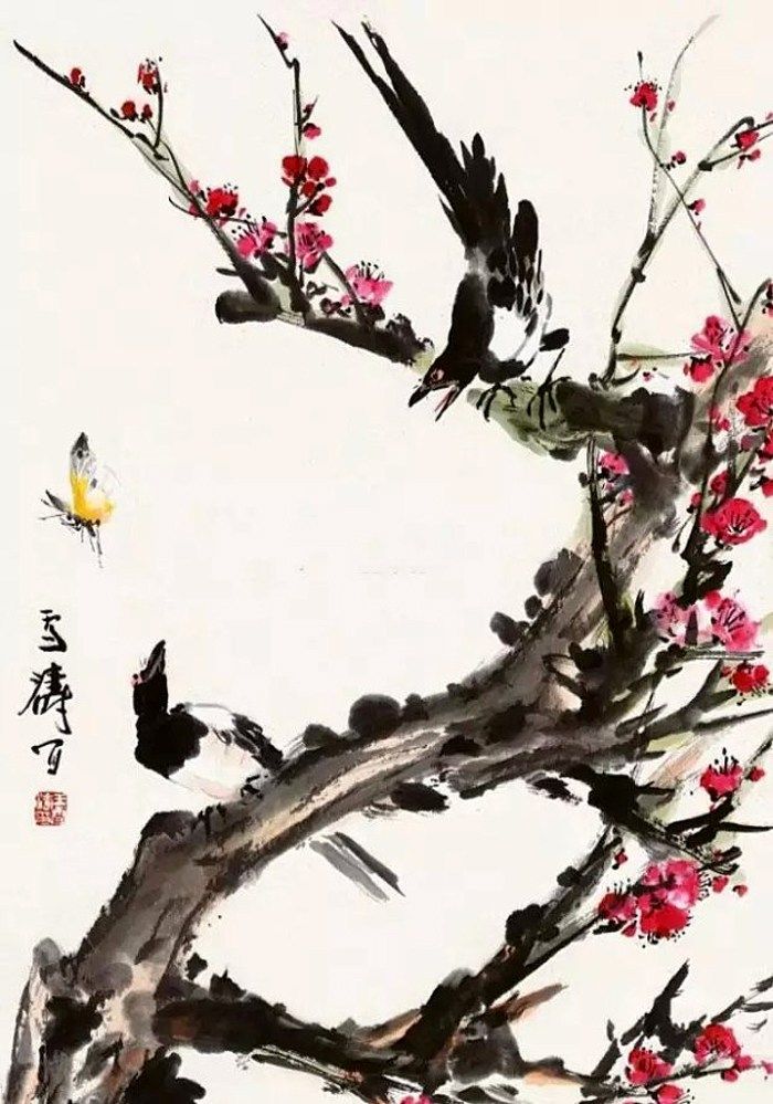 清新秀丽构图奇妙笔墨灵巧多变王雪涛10幅梅花作品欣赏