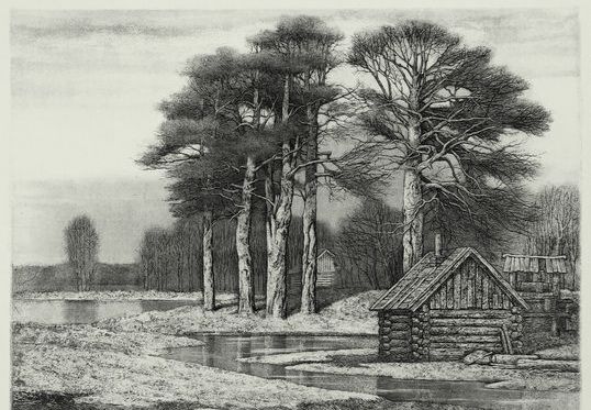 难得一见的素描风景法国艺术家vladimirnikolaevich1950年