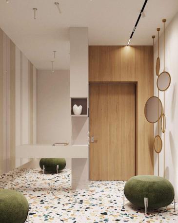 地面装修不流行铺瓷砖了，以前被弃用的水磨石，如今玩出了新花样