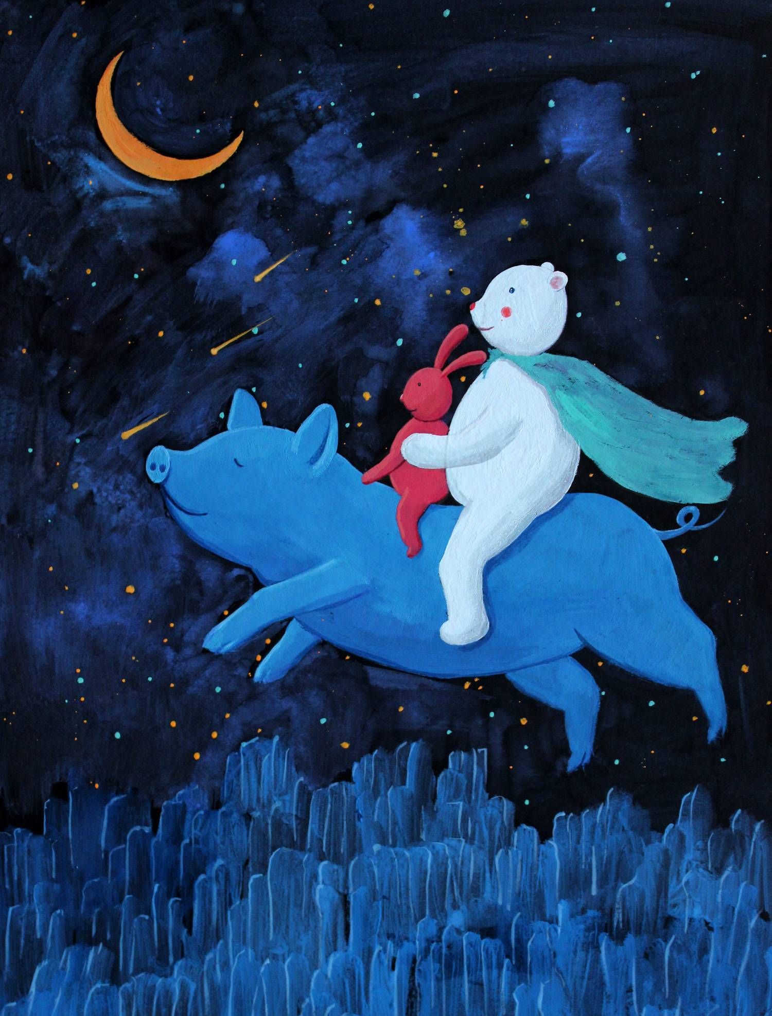 当代青年艺术家刘海轮的黑卡系列水彩绘画作品欣赏