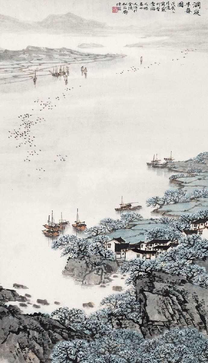 宋文治笔下的洞庭帆影令我们身临其境