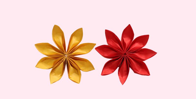 立体八瓣樱花折纸教程