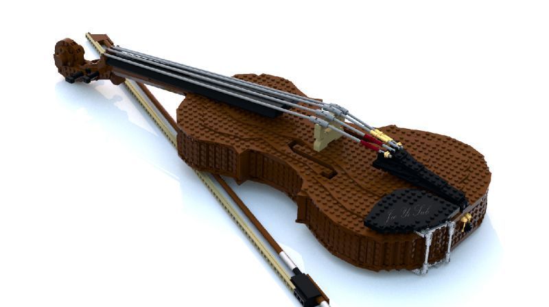 乐高积木拼的小提琴,你见过吗:小提琴是一种弦乐器,总共有四根弦.