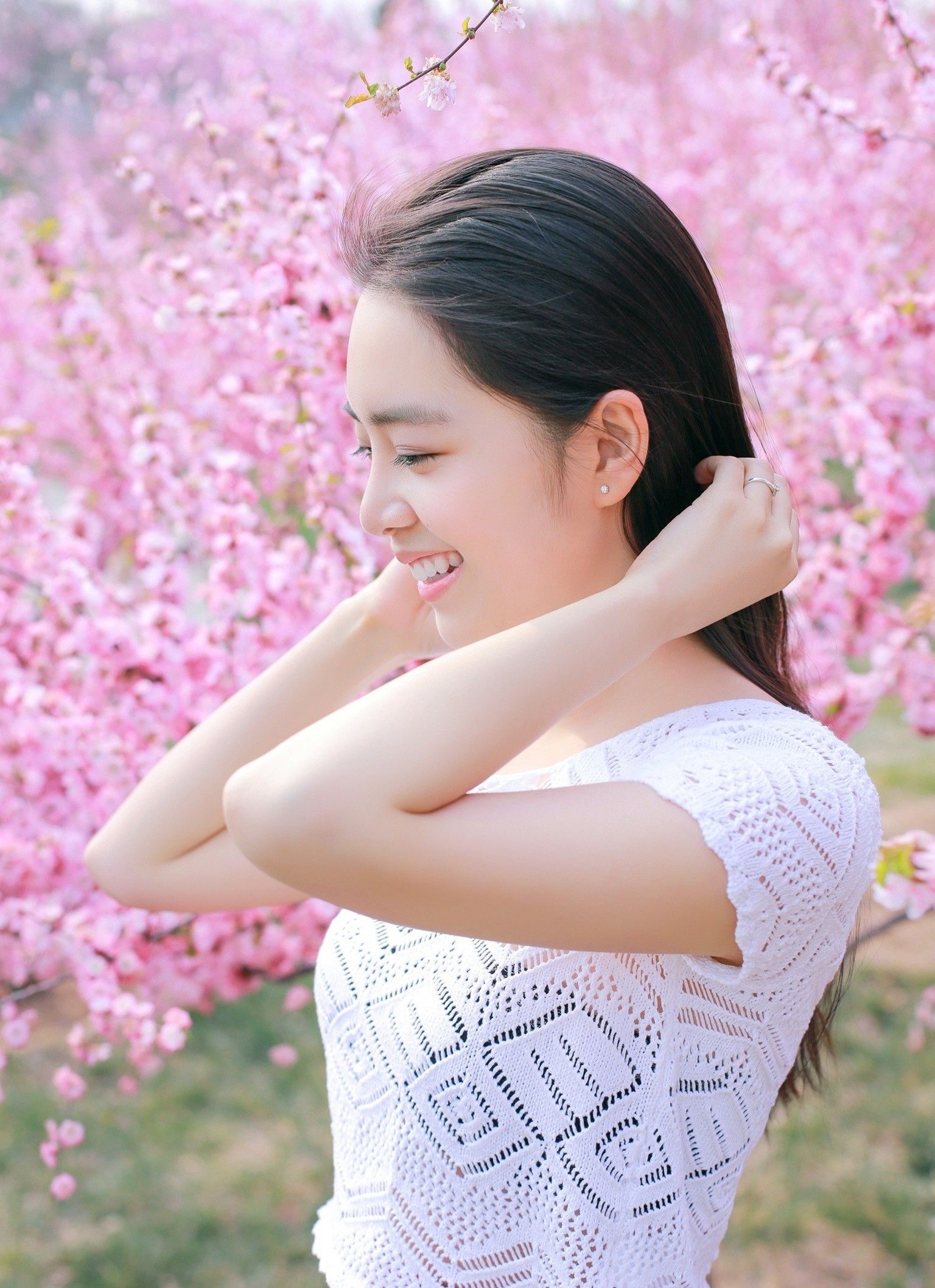 桃花林中桃花运 桃花美人笑春风