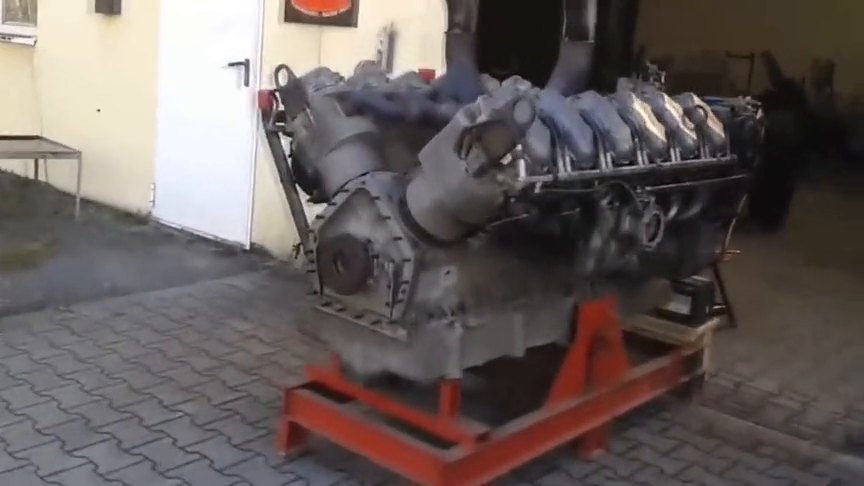 t34坦克的发动机,来听听声